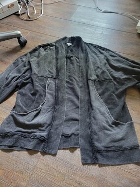 True Craft Black Open-Front Knit Cardigan